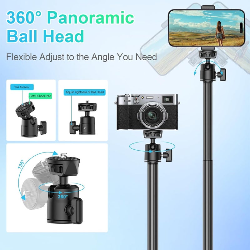 ailight Camera Desk Mount Webcam Stand, Adjustable Table Camera Stand with 1/4" Screw & C Clamp Overhead Tripod Webcam Mount for Logitech Obsbot insta360 Anker and Others - Image 5